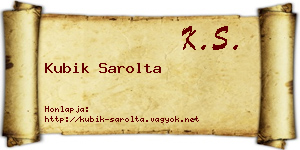 Kubik Sarolta névjegykártya